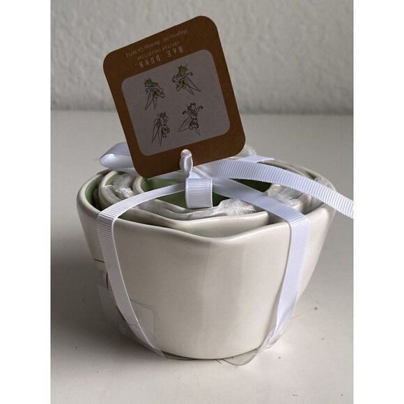 Set Of 4 Rae Dunn Disney Green Tinkerbell Measuring Cups Ceramic With Handle NEW - Picture 7 of 8